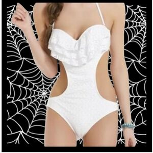 BONGO Womens Monokini One Piece Bathing Suit Size Medium White